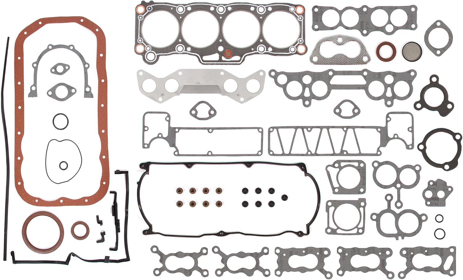 Evergreen Engine Rering Kit FSBRR6003EVE Compatible With 87-93 Mazda B2200 2.2 8V F2L F2G Full Gasket Set, Standard Size Main Rod Bearings, 0.50mm / 0.020" Oversize Piston Rings