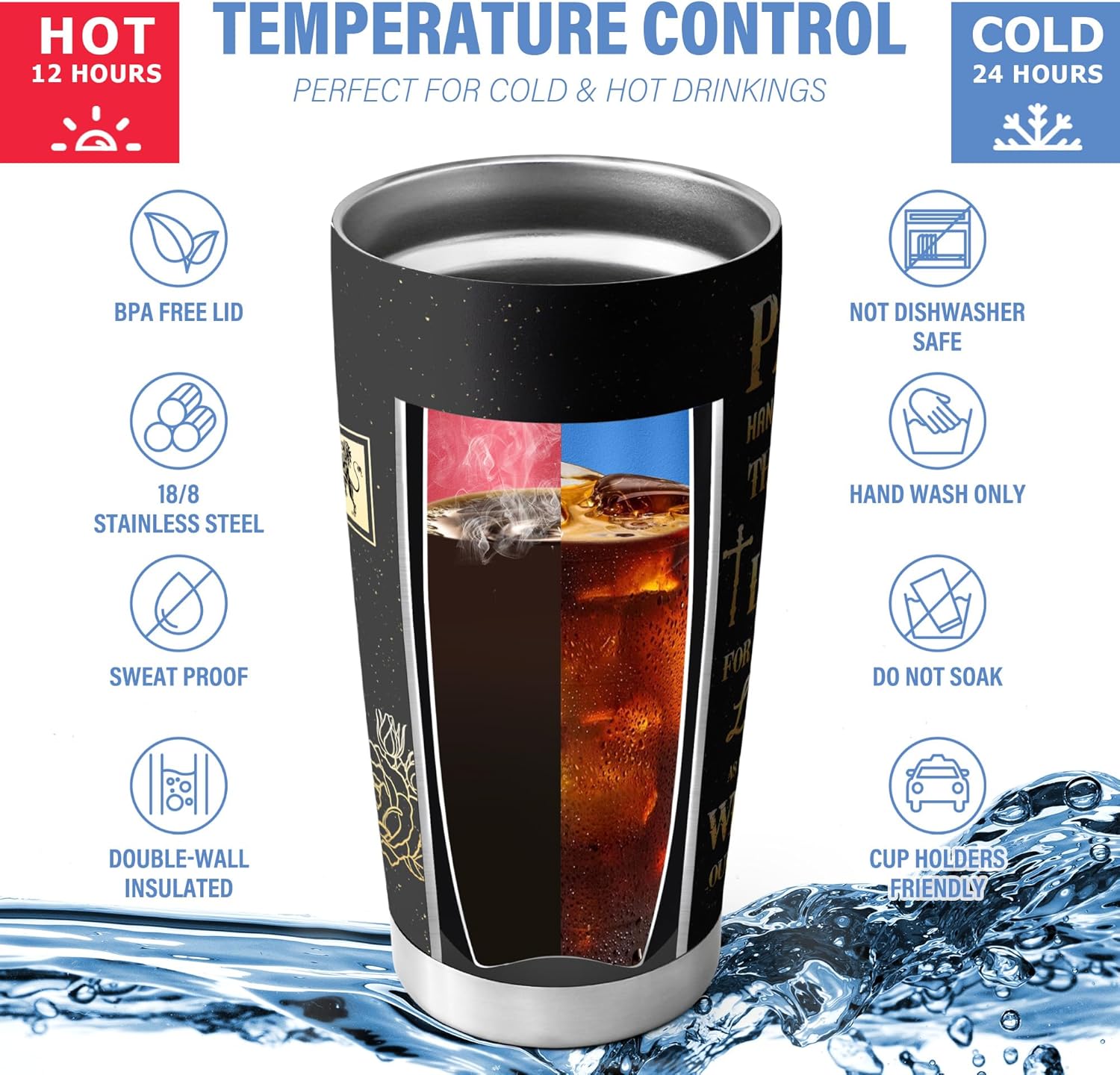 Pastor Appreciation Tumbler Pastor Gifts for Men Women 20oz Insulated Tumbler Stainless Steel Vacuum Travel Coffee Mugs with Lid, Thank You Gift for Pastors（Pack of 1） - Image 2