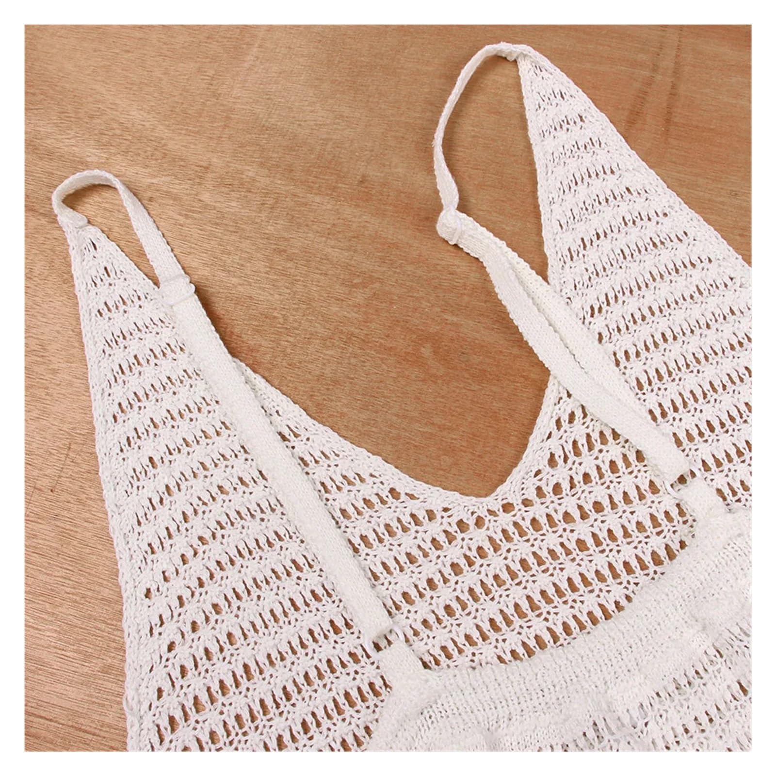 Prendas para cubrir el bañador, Bikini con flecos y borlas for mujer, Túnica de playa de ganchillo, multicolor, S-XL