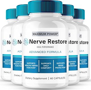 Nerve Restore For Neuropathy Capsules - NerveRestore Advanced Formula Supplement Pills, Maximum Strength, Nerve Restorer to Help Support Relaxation, Brain & Memory Focus, NerveRestore Reviews (5 Pack)