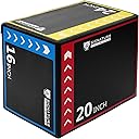 Fitvids Plyo Box, 3-in-1 Foam Plyometric Jump Box, 16”x20”x24” Box Jump for for Home Gym Training Fitness Workout Exercise