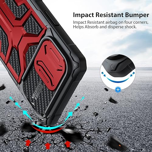 Miniatura 6 de Nillkin Funda para iPhone 14 Pro Max con funda para cámara, funda de grado militar con protección deslizante para el lente de la cámara para hombres