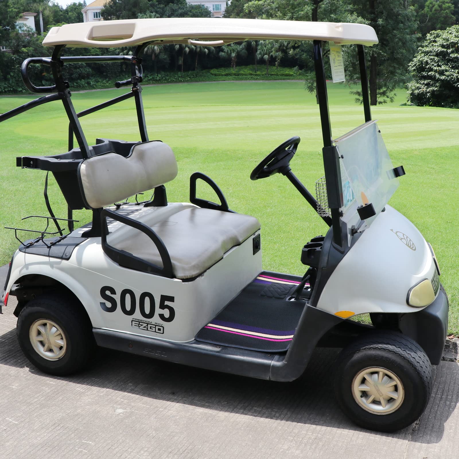 OXTOUF Golf Cart Floor Mat for EZGO RXV, Floor Liner with Original Design, Golf Cart Floor Protection and Debris Capture, for RXV 2008+ & 2Five 2009+ Models