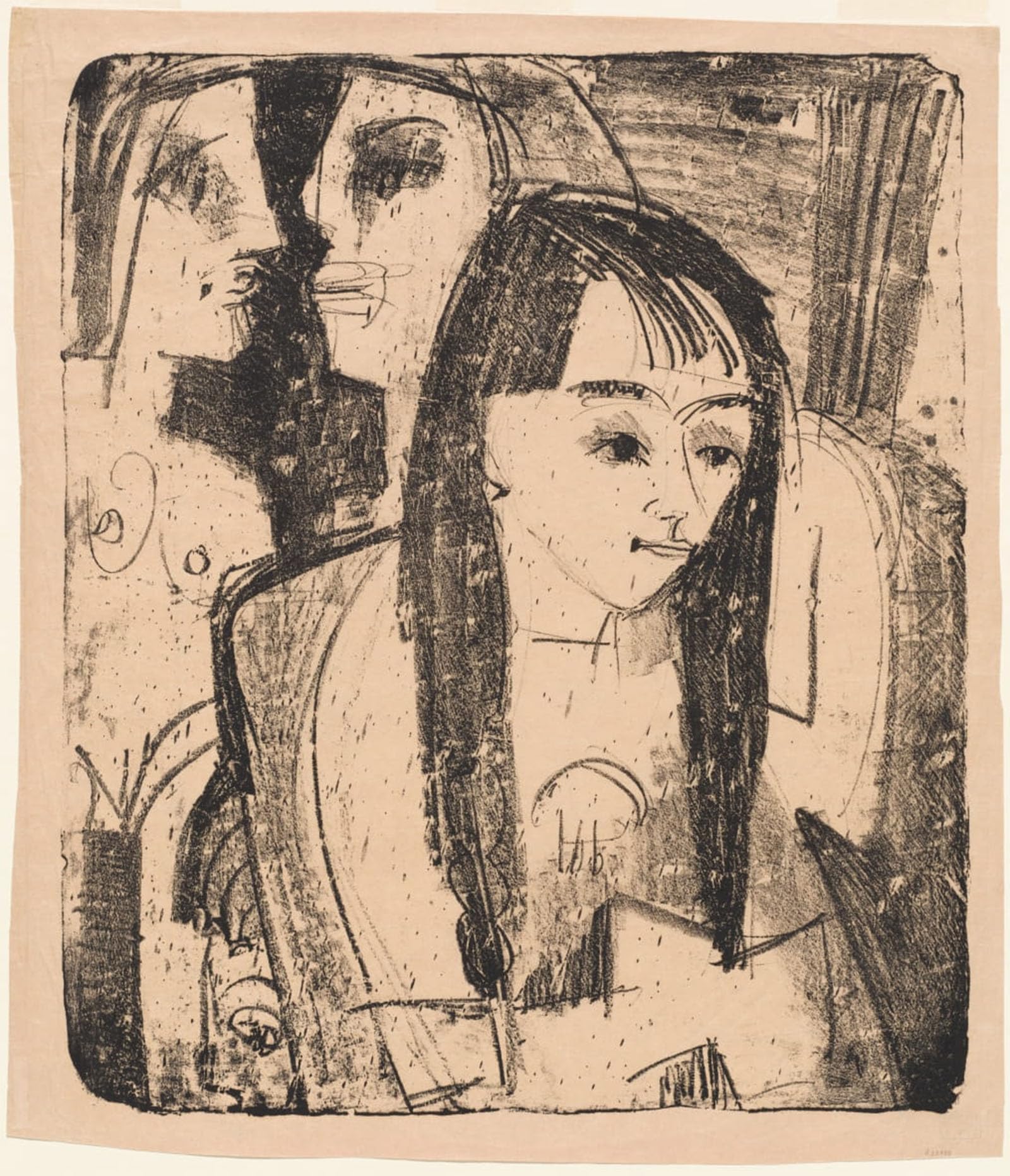 SERENDIPITP Abstract Painting Mural Print Picture Wall Decor Painting Dutchman in the Studio by Ernst Ludwig Kirchner Vintage Wall Artwork for Home Decor 60x90cm