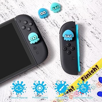 ジョイコン サムグリップキャップ NS2/Switch 2025用 滑り止めアナログスティックグリップ 4個パック シリコーンジョイスティックカバー Nintendo Switch 2 イカ&タコ用