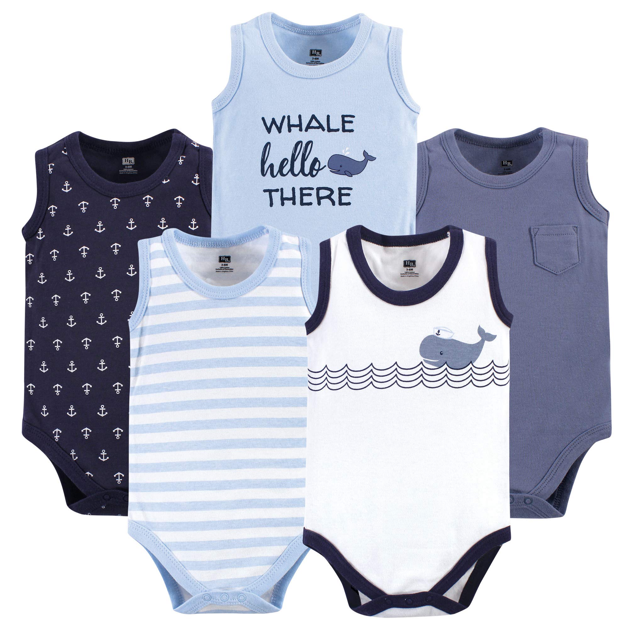 Hudson Baby Unisex Baby Cotton Sleeveless Bodysuits