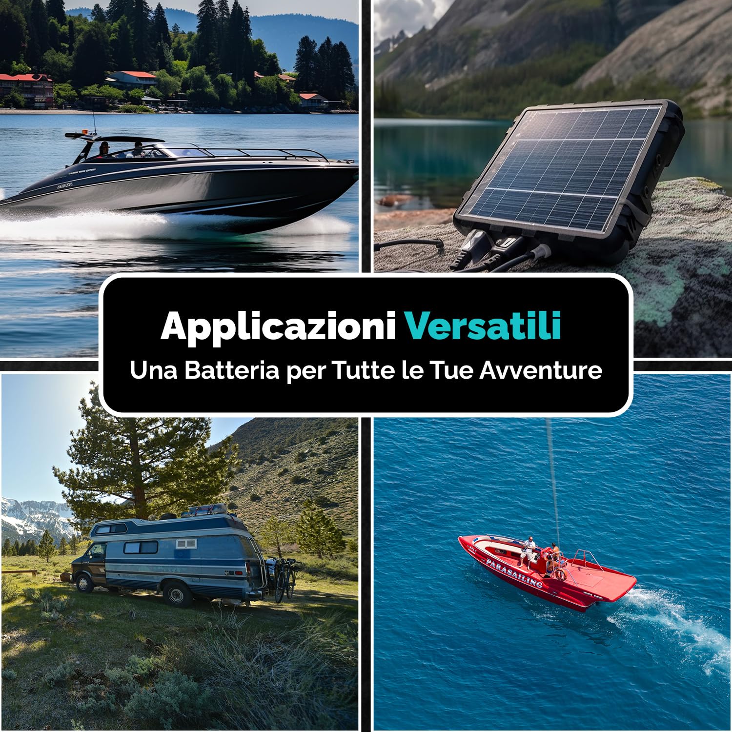 Batteria AGM 80Ah 12V Deep Cycle – Accumulatore a Scarica Profonda per Barca, Camper, Auto, Impianti Solari – Non richiede manutenzione, Uso Nautico e Off Grid
