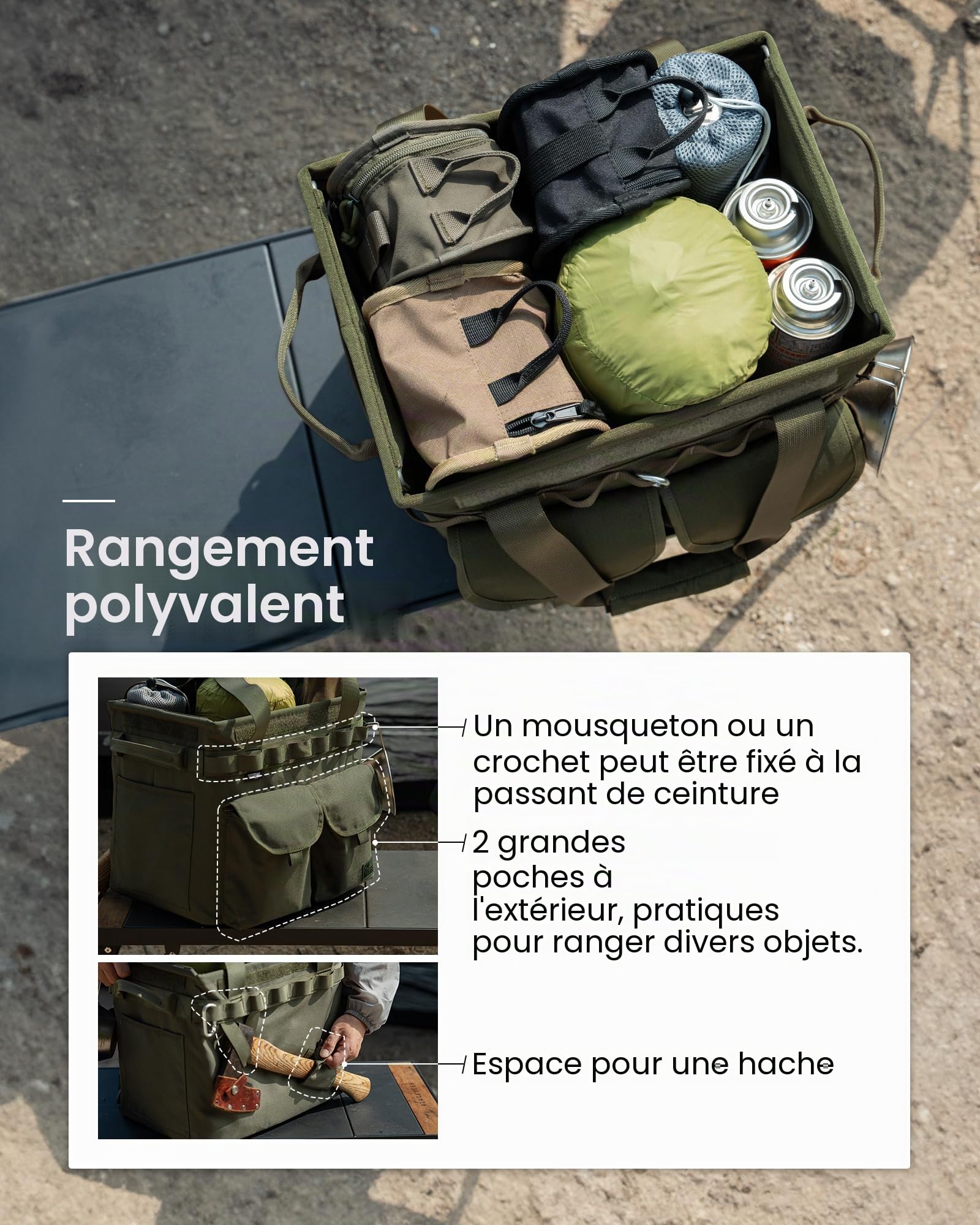 OneTigris Boîte de rangement pliable pour le camping