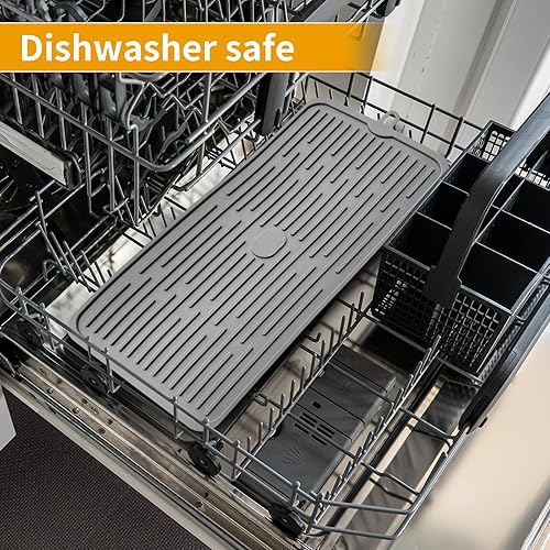 Miniatura 40 de Ptlom Mantel individual de silicona para perros y gatos, antideslizante, impermeable, tapete para alimentos y agua, tapete para bandeja