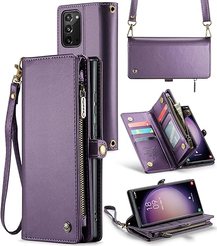 ASAPDOS Funda para Samsung Galaxy Note 20 de 6.7 pulgadas 5G, correa de piel sintética retro con cierre magnético, bloqueo RFID, tarjetero y función