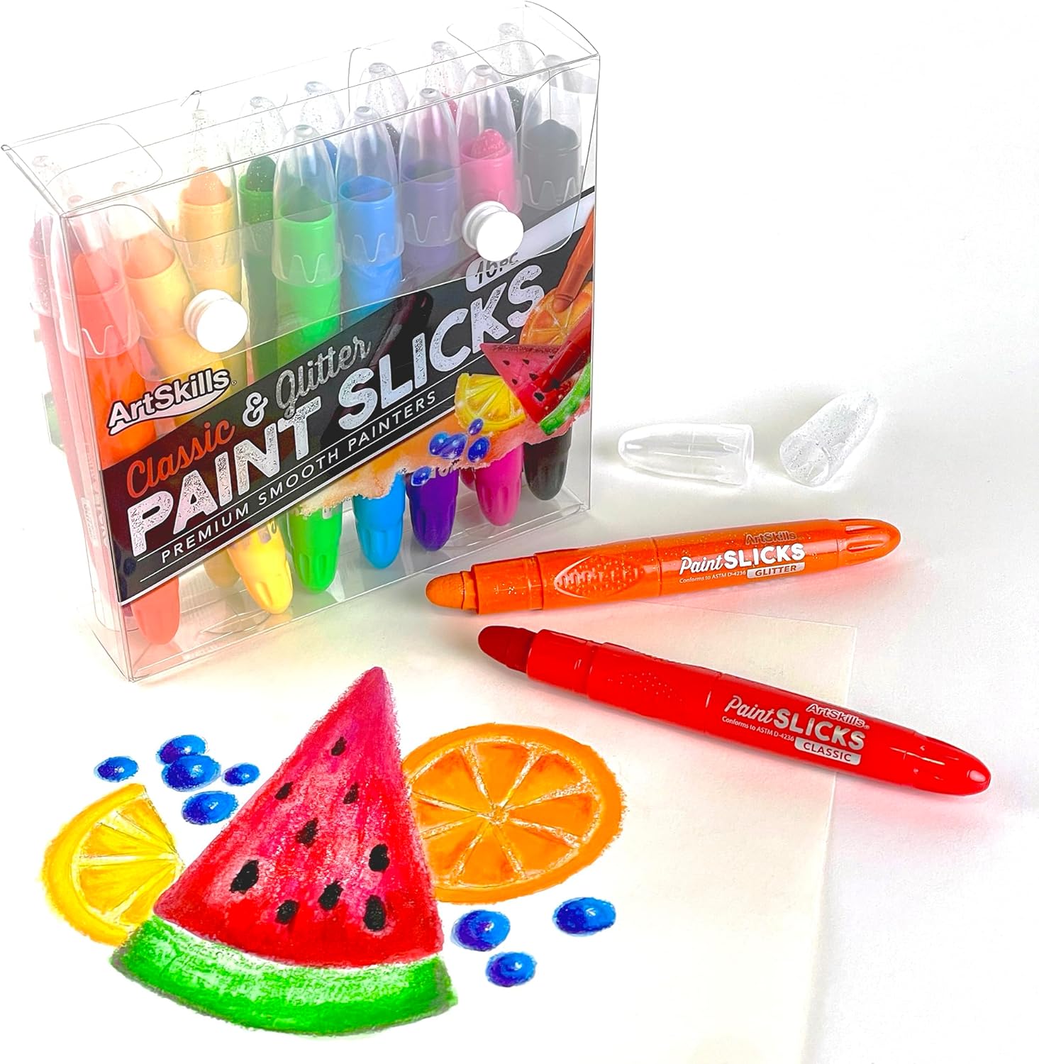 ArtSkills Solid Tempera Paint Sticks for Kids, Washable