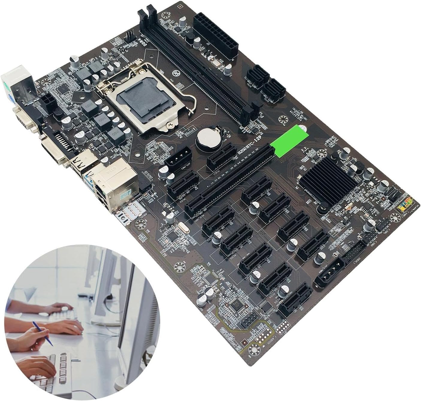 マイニングマシンのマザーボード, 12 個の PCIE ビデオ カード スロットを備えたマイニング マザーボード, 暗号通貨マイニン  Radeon×6枚！ 本格・マイニングPCを組む、仮想通貨向けPCパーツの選び方 - AKIBA PC Hotline!