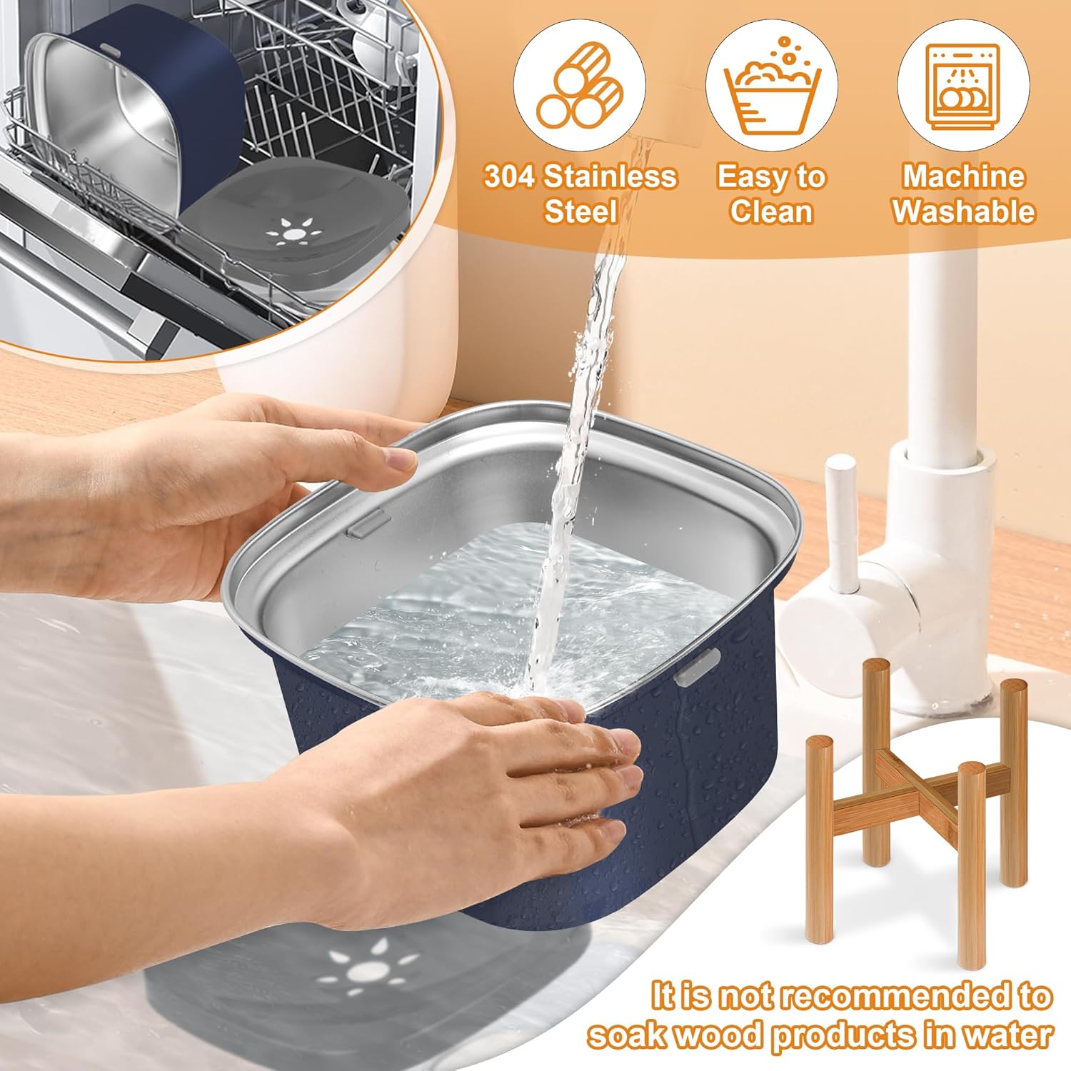 Decflow 3L Elevated Dog Water Bowl, Stainless Steel Raised Food Dispenser with Stand, Large Capacity No Spill Dog Water Bowl for Small, Medium and Large Dogs