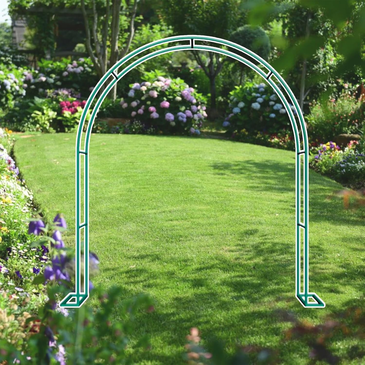 Garden Arbor, Arch Archway for Wedding Ceremony Party, Iron Garden Trellis for Plant Climbing, Backyard, Lawn, Bench, Easy to Assemble, Lightweight Metal Arch(Green,55x15.7x90in)