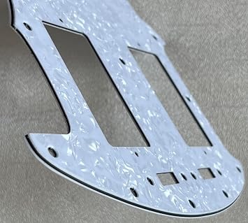 Pick Guard For Fender Mustang With PAF Humbucker Style Guitar Pickguard Scratch Plate (4-Ply White Pearl)