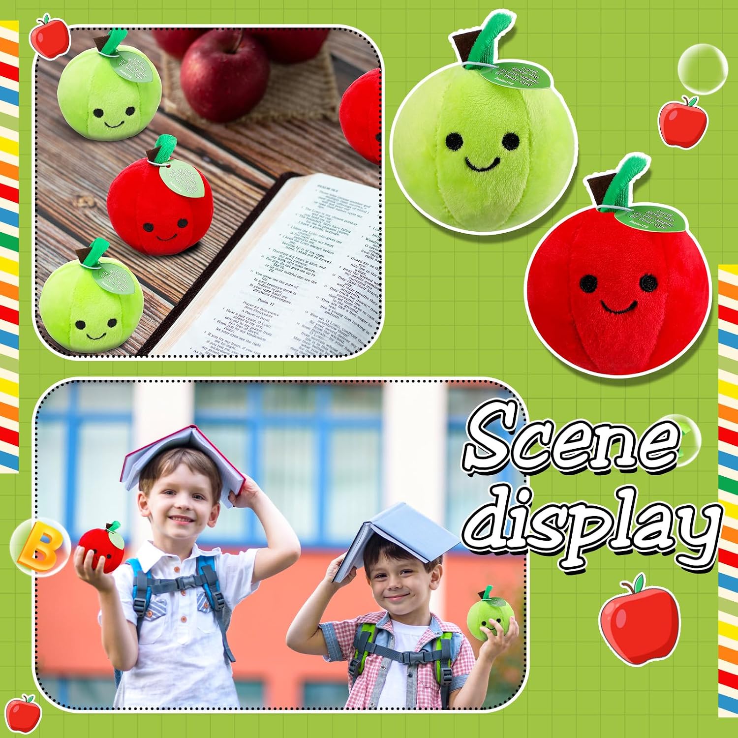 Leyndo 12 Pcs Apple Plush Stuffed Animal Toy image 4