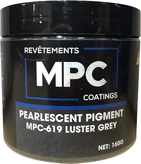 MPC Pearlescent Epoxy Pigment for 3-Gallon Kits, Industrial-Grade Metallic Pigment for Epoxy, 160 Grams, Luster Grey