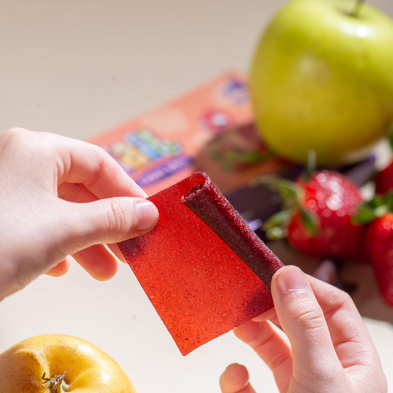 Tail Fruit Roll Healthy Snacks 48 Individual Packs Strawberry (Fresa) Flavor for Kids and Adults. No added sugar, non-GMO, source of vitamins, fiber.