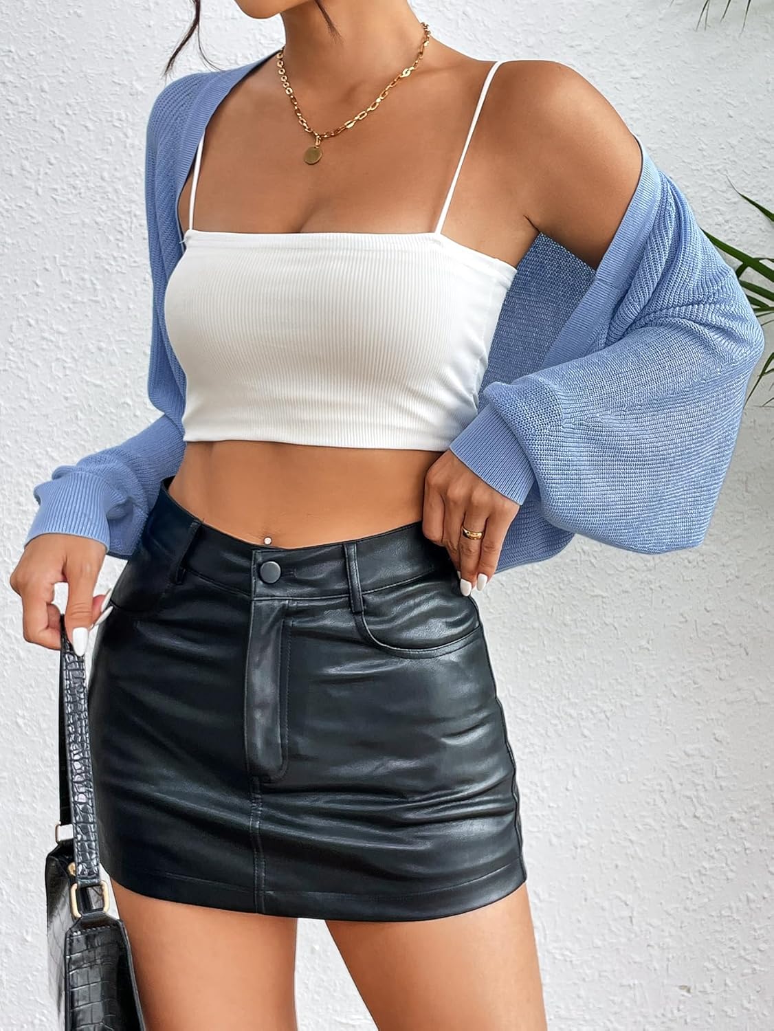 HOTOUCH Women's Cardigan Shrugs Long Batwing Sleeve Knitted Cropped Bolero Open Front Casual Elegant Cardigans for Dresses - Image 4