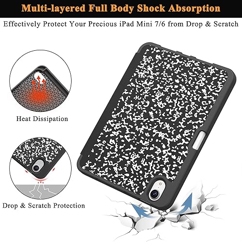 Miniatura 5 de Soke Funda para iPad Mini 7 (A17 Pro) 2024iPad Mini 6 2021 de 8.3 pulgadas con soporte para lápices, carga de lápiz + encendido automáticoapagado