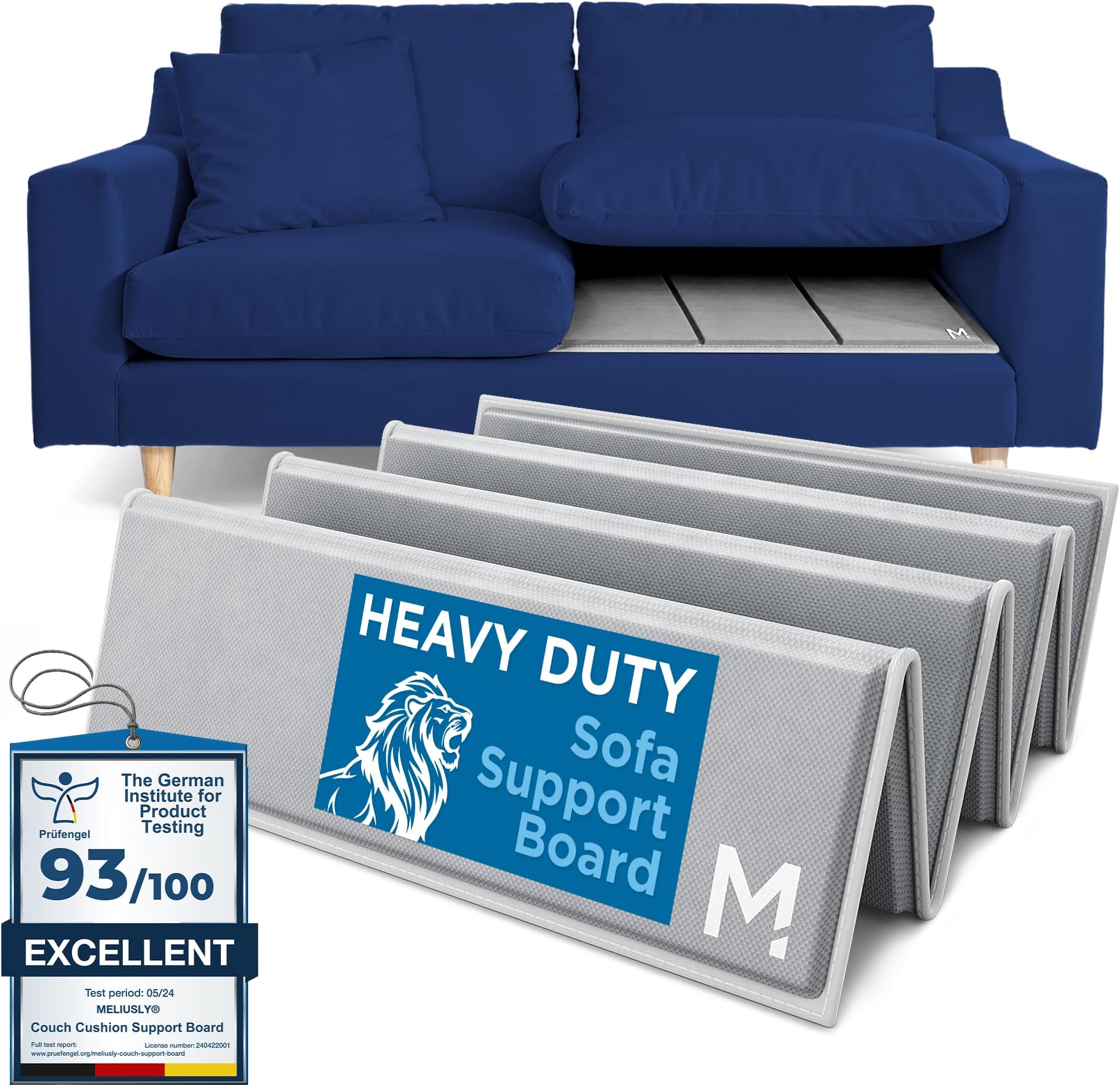 Heavy Duty Reinforced Wood Sofa Cushion Support Board for Sagging Seat, Deep Couch Supporter, Loveseat Saver (21x48) Grey