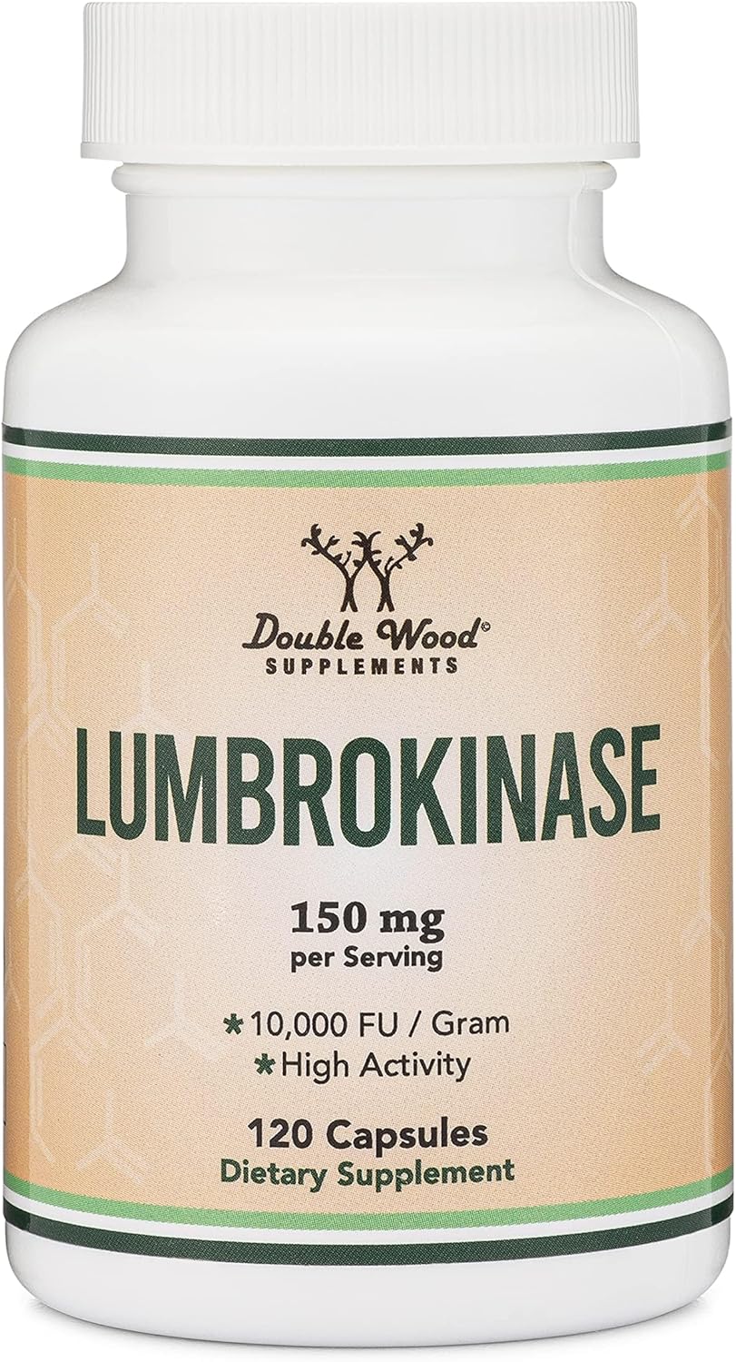 Lumbrokinase Enzymes Supplement - 120 Capsules (Max Activity 10,000 FU/Gram) 150mg per Serving (No Fillers, Non-GMO, Gluten Free) for Cardiovascular and Blood Circulation Support by Double Wood - Image 5