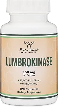 Lumbrokinase Enzymes 150mg, Circulation + Blood Flow Support, 60 Capsules