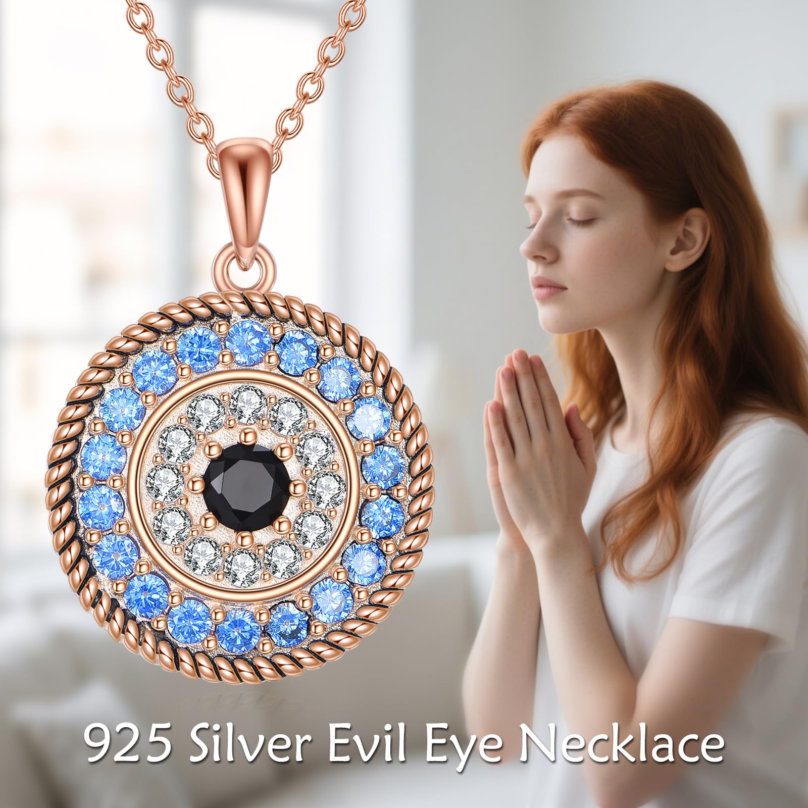 VONALA Collana con ciondolo in argento Sterling 925 con occhi malvagi, collana di protezione greca, amuleto portafortuna Ojo Turco, gioiello regalo per donne