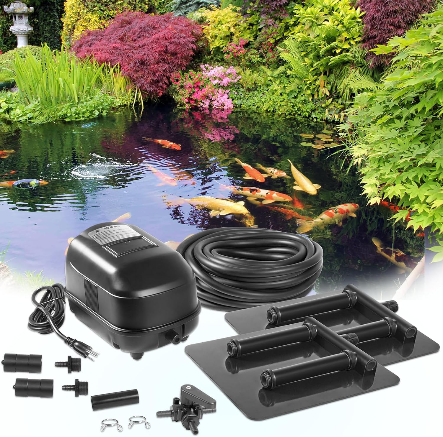 16000 Gallons Complete Pond Aeration Kit Water Garden Oxygenation