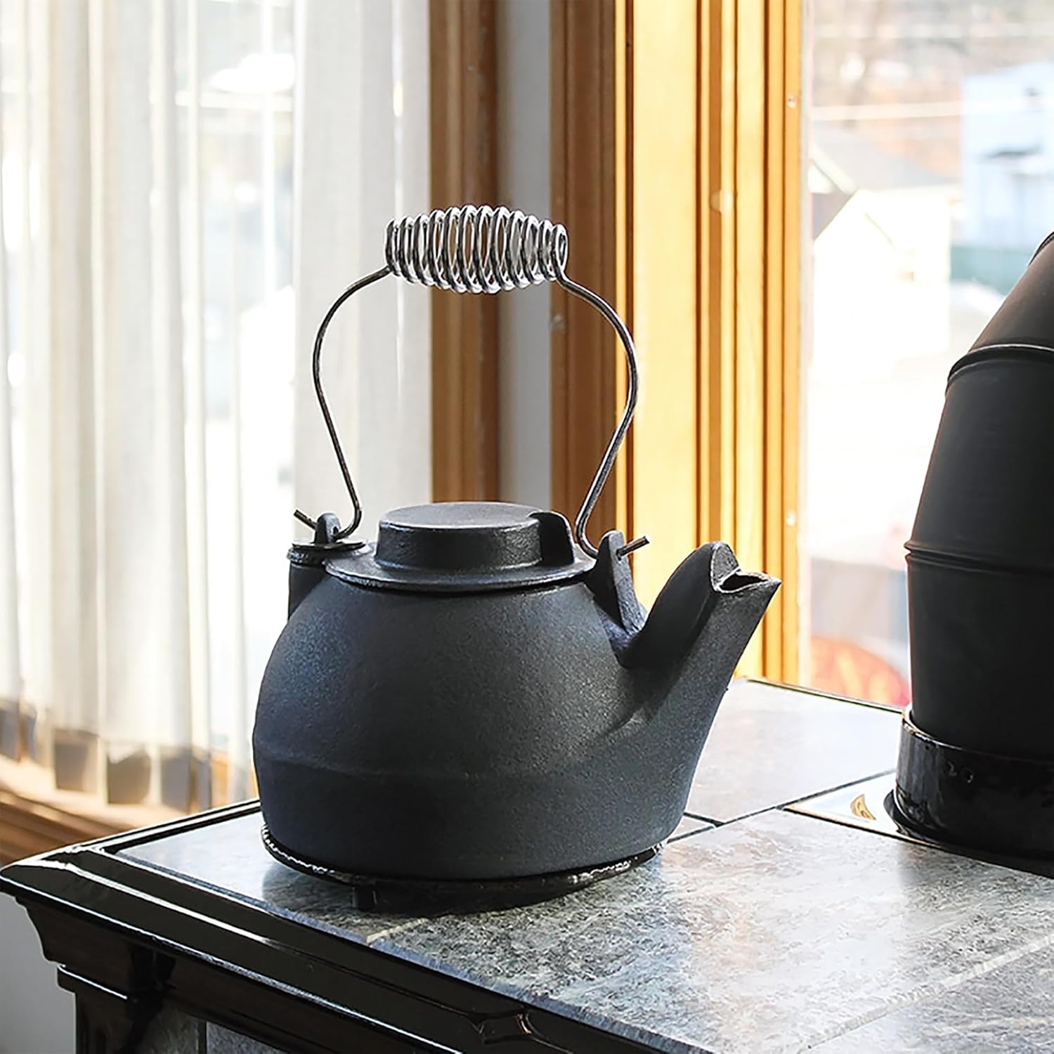 Blue-Black Enameled Humidifying Kettle