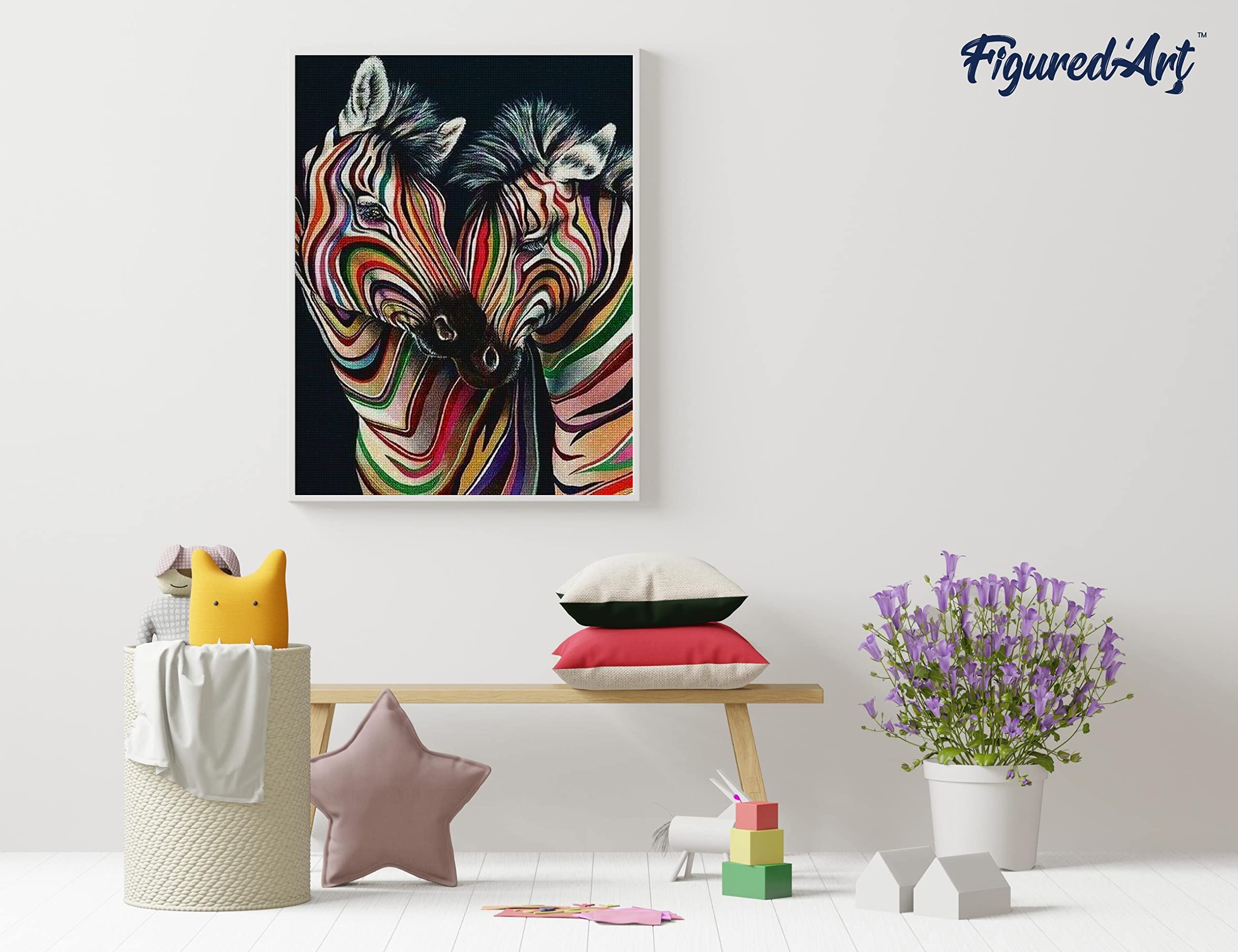 Figured'Art Diamond Painting set Volwassenen 40x50 cm Artistieke Olifant - 5D DIY Art full drill vierkante diamant - Opgerold canvas