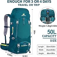 Vista 3 de N NEVO RHINO Internal Frame Hiking Backpack 50/60/65/70/80L, Mountain Climbing Camping Backpack Daypack Waterproof Rain Cover Mountain Climbing