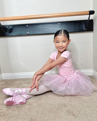 Miniatura 6 de Stelle Zapatos de ballet para niñas pequeñas, zapatillas de ballet de saténpurpurina para bailar (bebépequeñoniños grandes)