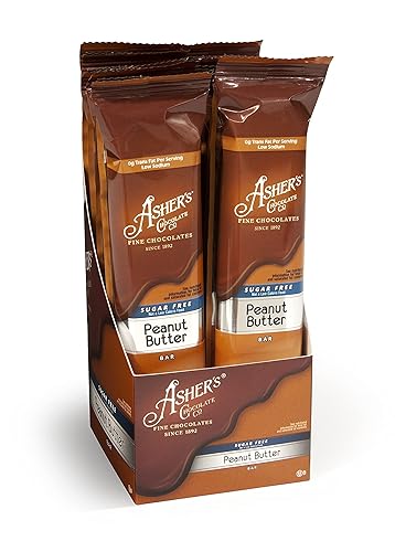 Asher's Chocolates, Barras de chocolate sin azúcar, pequeños lotes de chocolate kosher, propiedad familiar desde 1892, chocolate keto (12 barras,