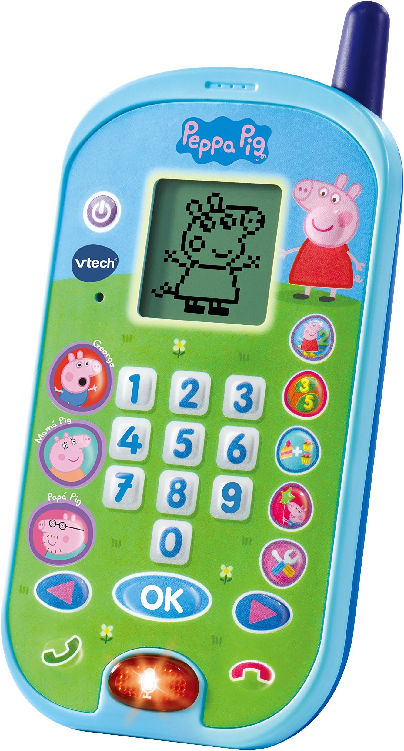 VTech - Peppa Pig Phone Interactive Electronic Mobile Simulates Telephone Call, Voices of All Characters in the Family, Activities and Animations (3480-523122)