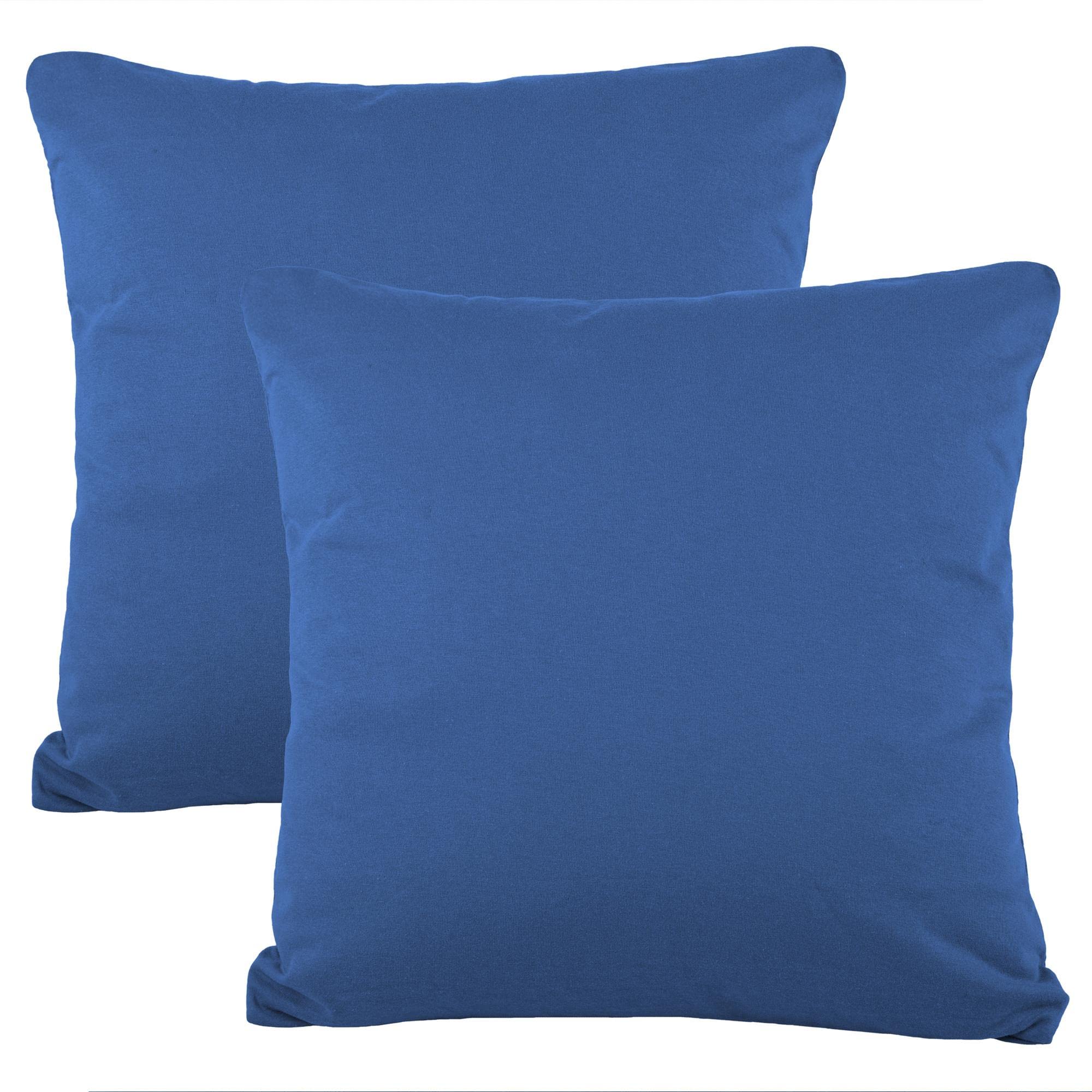 CelinaTex BeNature Kissenbezug Doppelpack 40 x 40 cm royal blau Baumwolle Dekokissen Bezug Jersey
