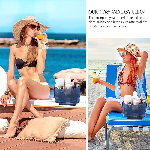 Miniatura 9 de Organizador de ducha portátil, bolsa de malla para ducha, de secado rápido, artículos de tocador colgantes y organizador de baño para dormitorio