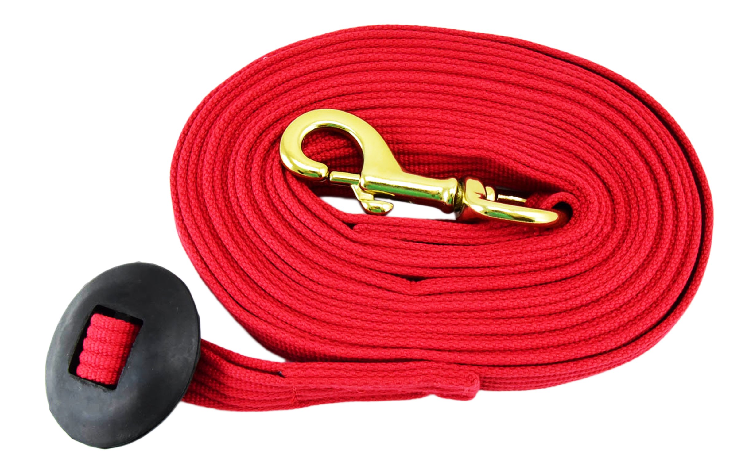 24 de soporte de algodón Web Lunge línea con tornillo tapa y tope de goma, color por Southwestern Equine, Rojo
