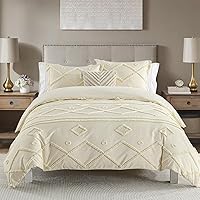 Vista 16 de CozyDH - Juego de funda de edredón CozyDH tamaño Queen, 100% algodón, funda de edredón con patrón floral de damasco gris y paisley, juego de ropa