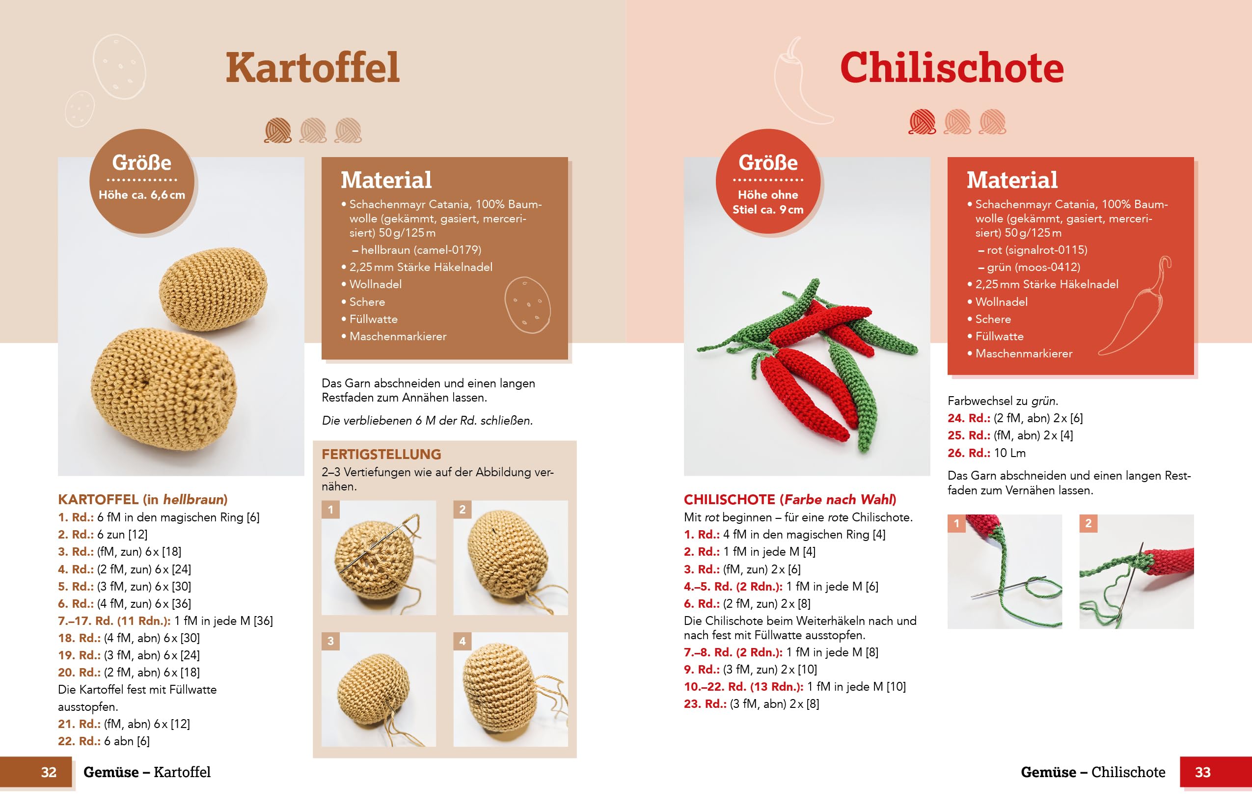 Häkel Köstlichkeiten - Amigurumis für Spielküche und Kaufladen: Buntes Obst und Gemüse mit einfachen Schritt-für-Schritt Anleitungen häkeln