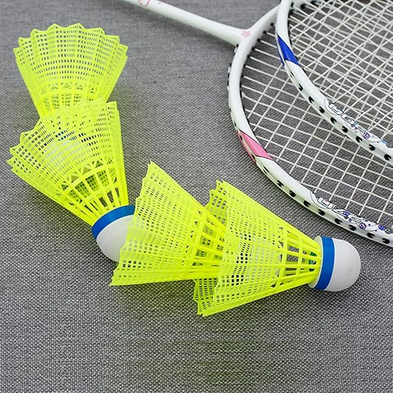 Badminton Birdies,Badminton Shuttlecocks for Backyard & Baseball Batting Practice,12 Pack Highly Stable & Durable Nylon/Goose Feather Shuttle Balls Set for Indoor Outdoor Sports
