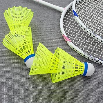 Badminton Birdies,Badminton Shuttlecocks for Backyard & Baseball Batting Practice,12 Pack Highly Stable & Durable Nylon/Goose Feather Shuttle Balls Set for Indoor Outdoor Sports