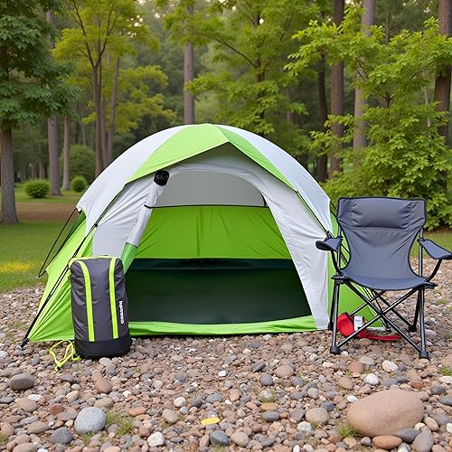 Miniatura 2 de XL Tienda de campaña con cúpula para 4 a 6 personas, doble capa impermeable, desmontable para senderismo al aire libre, pesca