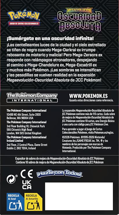 Pokémon: Megaevolution-Absolute Darkness Enhancement Envelopes Display (18 Upgrade Envelopes)