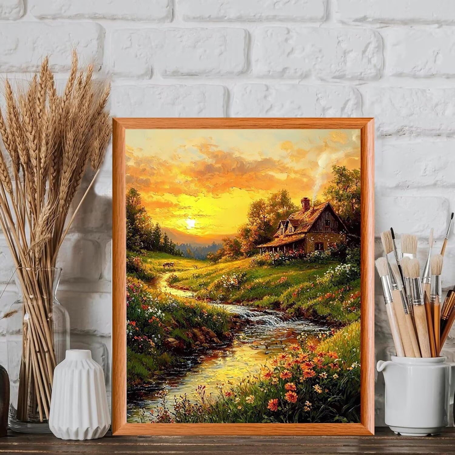 WEISHIWE Dipingere con i Numeri Adulti Paesaggio, 80x100cm s-223 | Paint by Numbers Kit con Pennelli e Acrilico Pigmento, Fai da te Olio La Pittura di Numeri Kit, Decora la Casa, senza Cornice