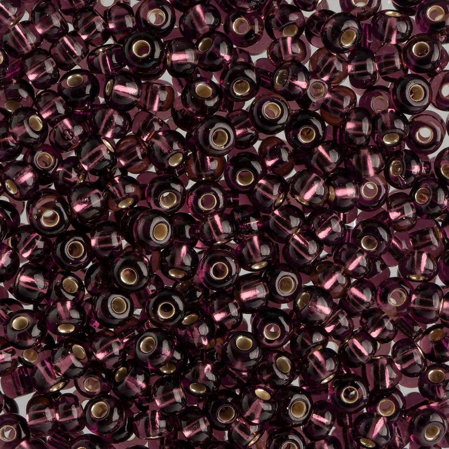 John Bead Czech Glass Seed Beads 6/0 (100g) Silver Lined Transparent Amethyst Beads for DIY Art Crafts Jewelry Bracelets Necklaces Earrings Making