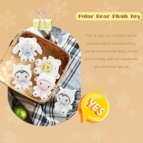 Miniatura 7 de Yonclap Juguete de peluche de oso polar, lindo juguete de peluche de animé de dibujos animados, regalos de cumpleaños para niñas y niños (morado 8)