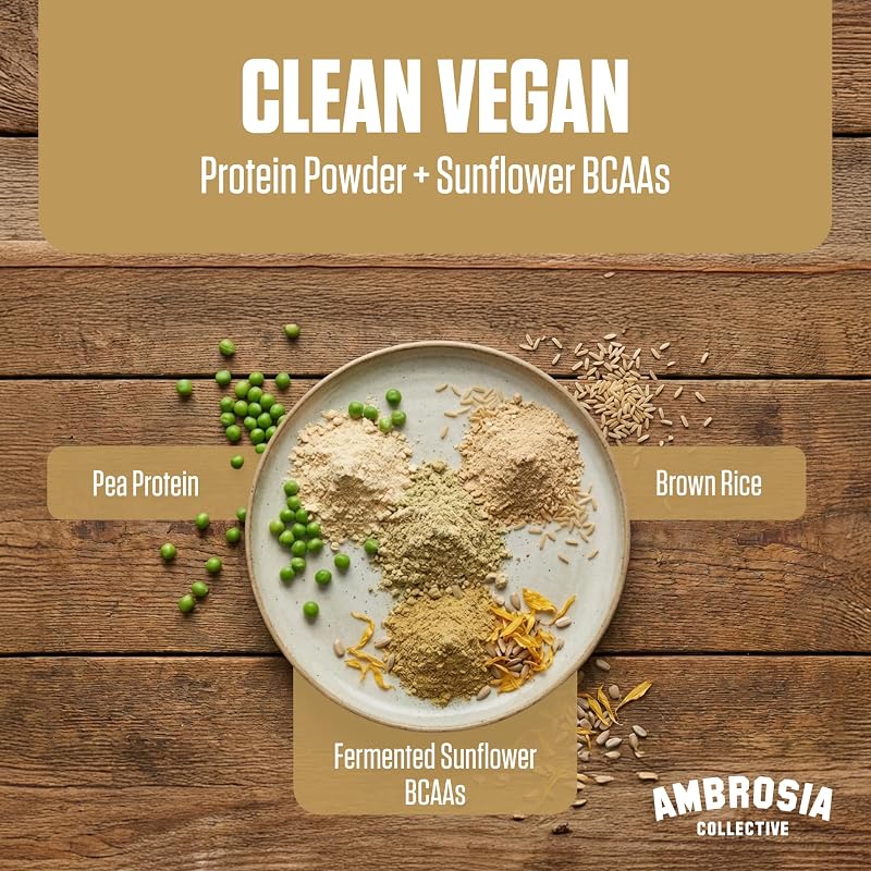 Ambrosia Plant Based Protein Powder 20g | Clean Vegan Pea Protein Powder | Gluten & Dairy Free, Keto Friendly, No Added Sugar | 25 Servings | Candy Bar image 5