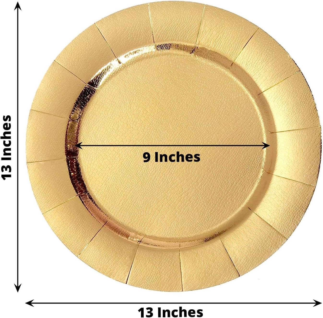 Efavormart – Paquete de 10 platos de carga desechables dorados de 13 ...
