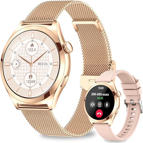 Relojes inteligentes para mujer, 1.27 pulgadas, pantalla táctil TFT, reloj inteligente para responder/hacer llamadas, seguimiento de actividad y
